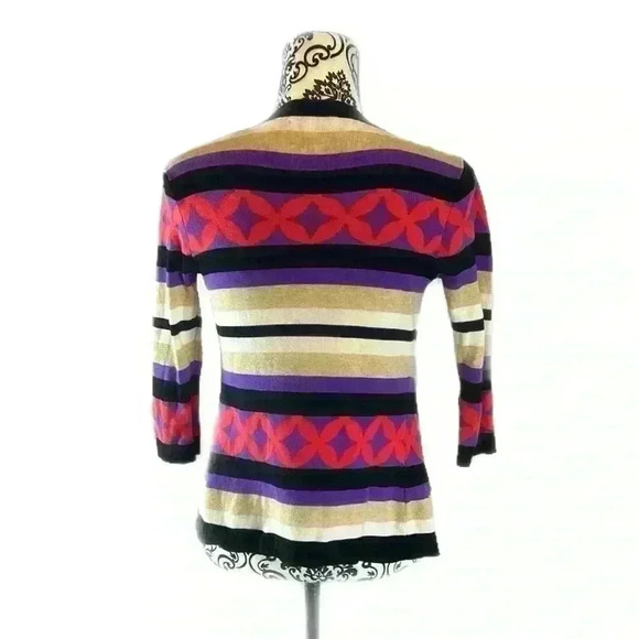 Minnie Rose 100% Cotton Patterned Cascade Waterfall Open Draped Cardigan Wrap - Picture 8 of 8